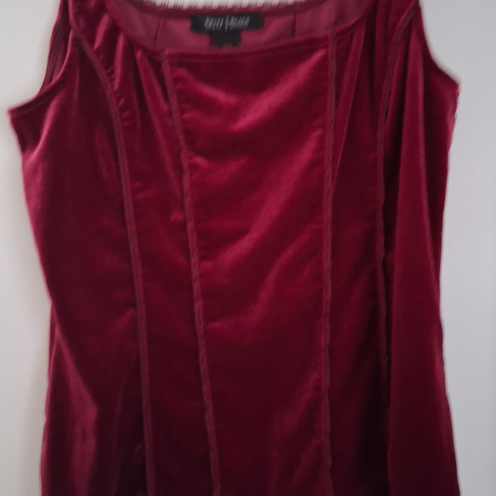 Elegant Velvet Tank Top in Rich Red